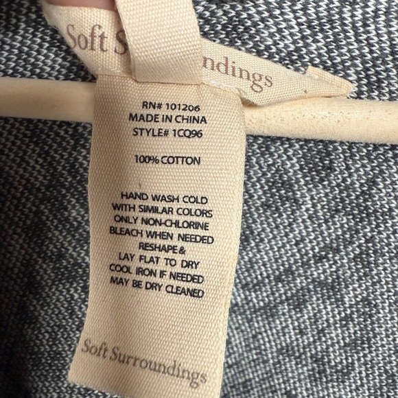 Soft Surroundings Cardigan One Size Boho Gray Cotton Draped Lagenlook Open Front - Picture 5 of 8